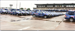  Cross section of the newly-inaugurated 140 Patrol Vans, 335 Power Bikes and other security kits handed over to the Nigerian Police and other Security Agencies in Lagos State by Governor Akinwunmi Ambode, at the Tafawa Balewa Square, Lagos on Monday .