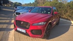 Jaguar F-PACE lined up during the media luanch and test-drive in Port Elizabeth, South Africa.