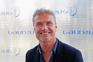 BERLIN, GERMANY - APRIL 18:  Laureus World Sports Ambassador David Coulthard is interviewed prior to the 2016 Laureus World Sports Awards at Messe Berlin on April 18, 2016 in Berlin, Germany.  (Photo by Boris Streubel/Getty Images for Laureus)