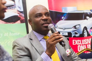 General Manager, Marketing and Corporate Services, Coscharis Group, Mr Abiona Babarinde, explaining why the company is giving away an iconic Morris Garages (MG) car, exclusively marketed by Coscharis Motors. 