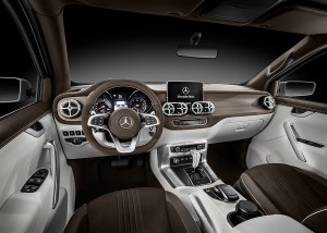 Mercedes-Benz Concept X-CLASS Stylish Explorer – Interior ( Mix of white nappa leather and brown nubuck leather)