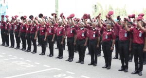 The Corps Marshal's Parade:  Three hearthy Cheers for the Corps Marshal, Dr Boboye Oyeyemi