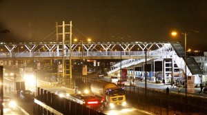 Night view of the newly built Pedestrian bridge at Ojota by the Lagos State Government which will be commissioned tomorrow, Friday, March 24, 2017 by Governor Akinwunmi Ambode