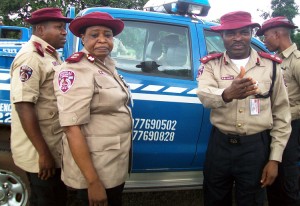 Road Safety officials along the  Kaduna- Abuja corridor