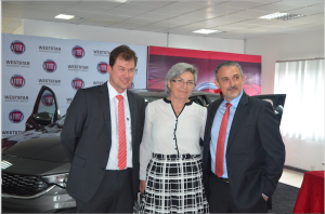 From left: Managing Director, Weststar Associates Limited, Mirko Plath; General Manager, Weststar Associates, Elizabeth Itegbe; and General Manager, FIAT Chrysler brands in Nigeria, Mr. Stavros Diamantidis, at the launch of FIAT Tipo in Lagos 