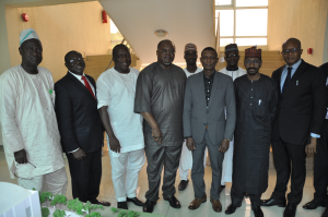 Aliyu in a group picture with the NAMA executives during the visit