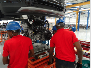 Automotive Engineers working at the Kia Assembly in Lagos