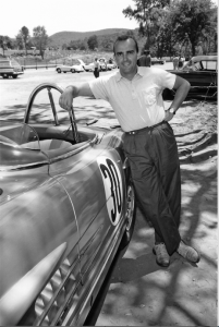 Paul O'Shea next to his Mercedes-Benz 300 SLS touring sports car (W 198) during the 1957 US sports car championship.