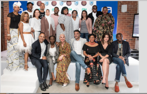 Threads stitched-by Standard Bank Judges and Threads founders with the 12 participants of the accelerator programme