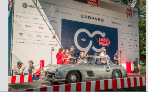 Mille Miglia 2017- Mercedes-Benz Gullwing Coupé (W 198) on the starting ramp, stage from Parma to Brescia, 21 May 2017.