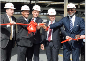 From left: Ilan Elad, Director, International Sales Operations, Daimler Trucks, Asia; Fabrice Claire, General Manager, CFAO Equipment; Thomas Pelletier, Country Manager, CFAO Nigeria; Richard Bielle, Chairman and CEO, CFAO Group; Mr. Gbenga Oyebode, Chairman, CFAO Nigeria at the inauguration of FUSO Auto Assembly Plant in Lagos …recently 